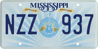 MS license plate NZZ937