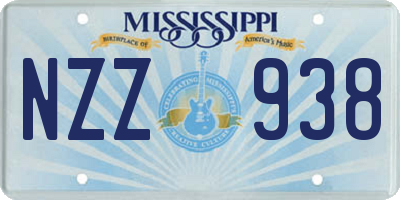 MS license plate NZZ938