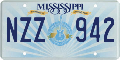 MS license plate NZZ942