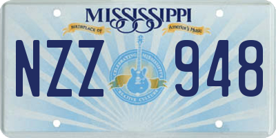 MS license plate NZZ948
