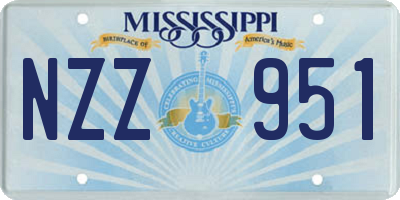 MS license plate NZZ951