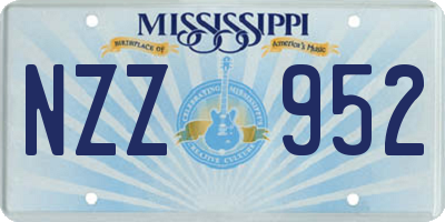 MS license plate NZZ952