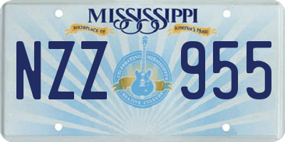 MS license plate NZZ955