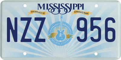 MS license plate NZZ956