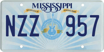 MS license plate NZZ957