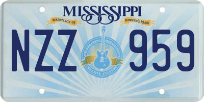 MS license plate NZZ959