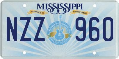 MS license plate NZZ960