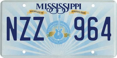 MS license plate NZZ964