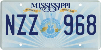 MS license plate NZZ968