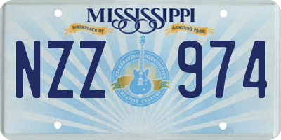 MS license plate NZZ974