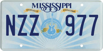 MS license plate NZZ977
