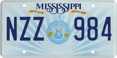 MS license plate NZZ984