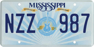MS license plate NZZ987