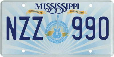 MS license plate NZZ990