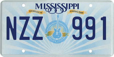 MS license plate NZZ991