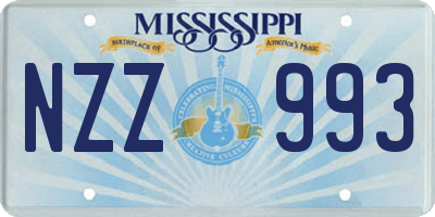 MS license plate NZZ993