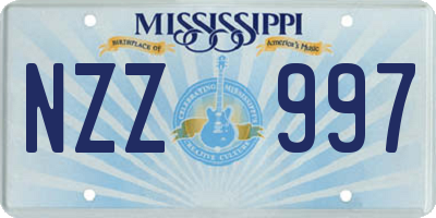 MS license plate NZZ997