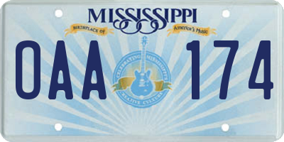 MS license plate OAA174