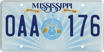 MS license plate OAA176