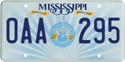 MS license plate OAA295
