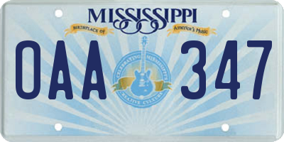 MS license plate OAA347