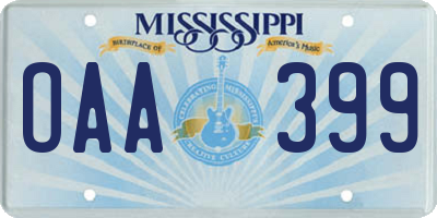 MS license plate OAA399