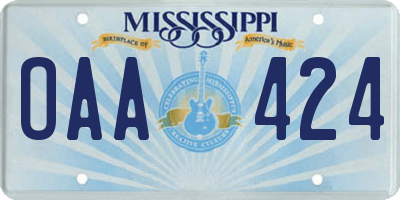MS license plate OAA424