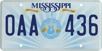 MS license plate OAA436