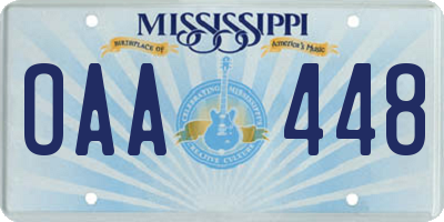 MS license plate OAA448