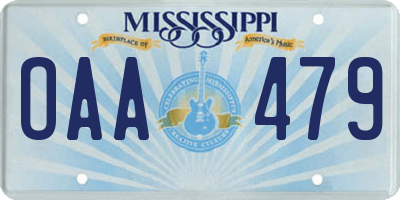MS license plate OAA479