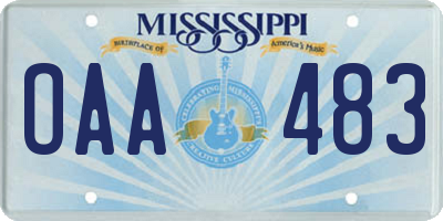 MS license plate OAA483