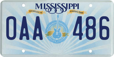MS license plate OAA486