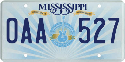 MS license plate OAA527