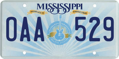 MS license plate OAA529