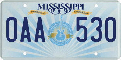 MS license plate OAA530