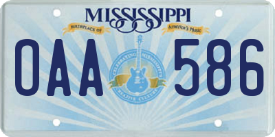 MS license plate OAA586