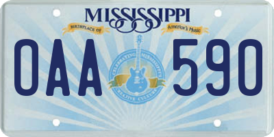 MS license plate OAA590