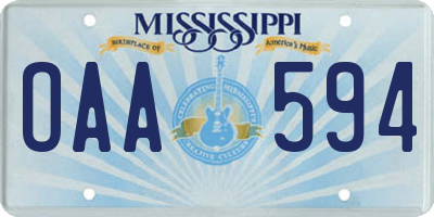 MS license plate OAA594