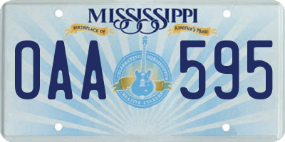 MS license plate OAA595