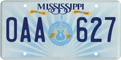 MS license plate OAA627