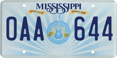 MS license plate OAA644