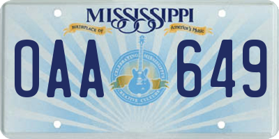 MS license plate OAA649
