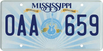 MS license plate OAA659