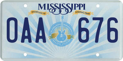 MS license plate OAA676