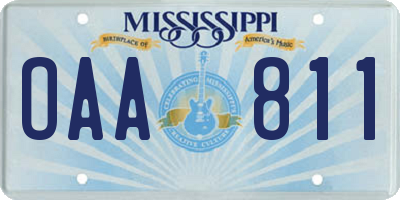 MS license plate OAA811