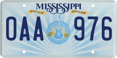 MS license plate OAA976