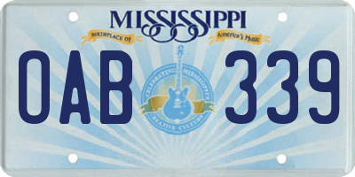 MS license plate OAB339