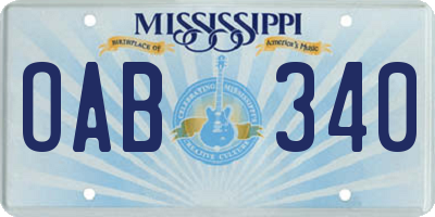 MS license plate OAB340