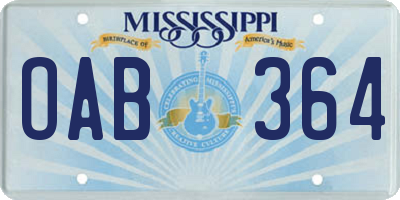 MS license plate OAB364