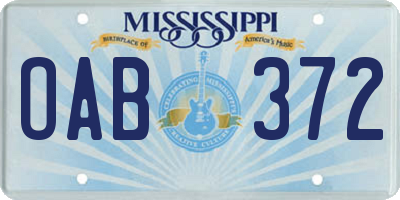 MS license plate OAB372